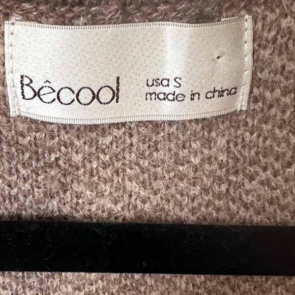 Becool Buffalo Check Long Cardigan Brown/Tan Size Small - Picture 5 of 9